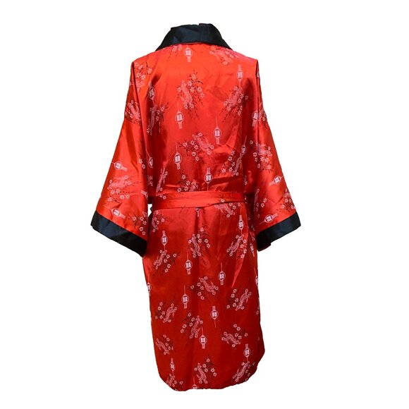 Vintage reversible silk bathrobe from China with a dragon - Picture 8 of 8